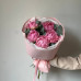 Монобукет из 5 пионов с эвкалиптом